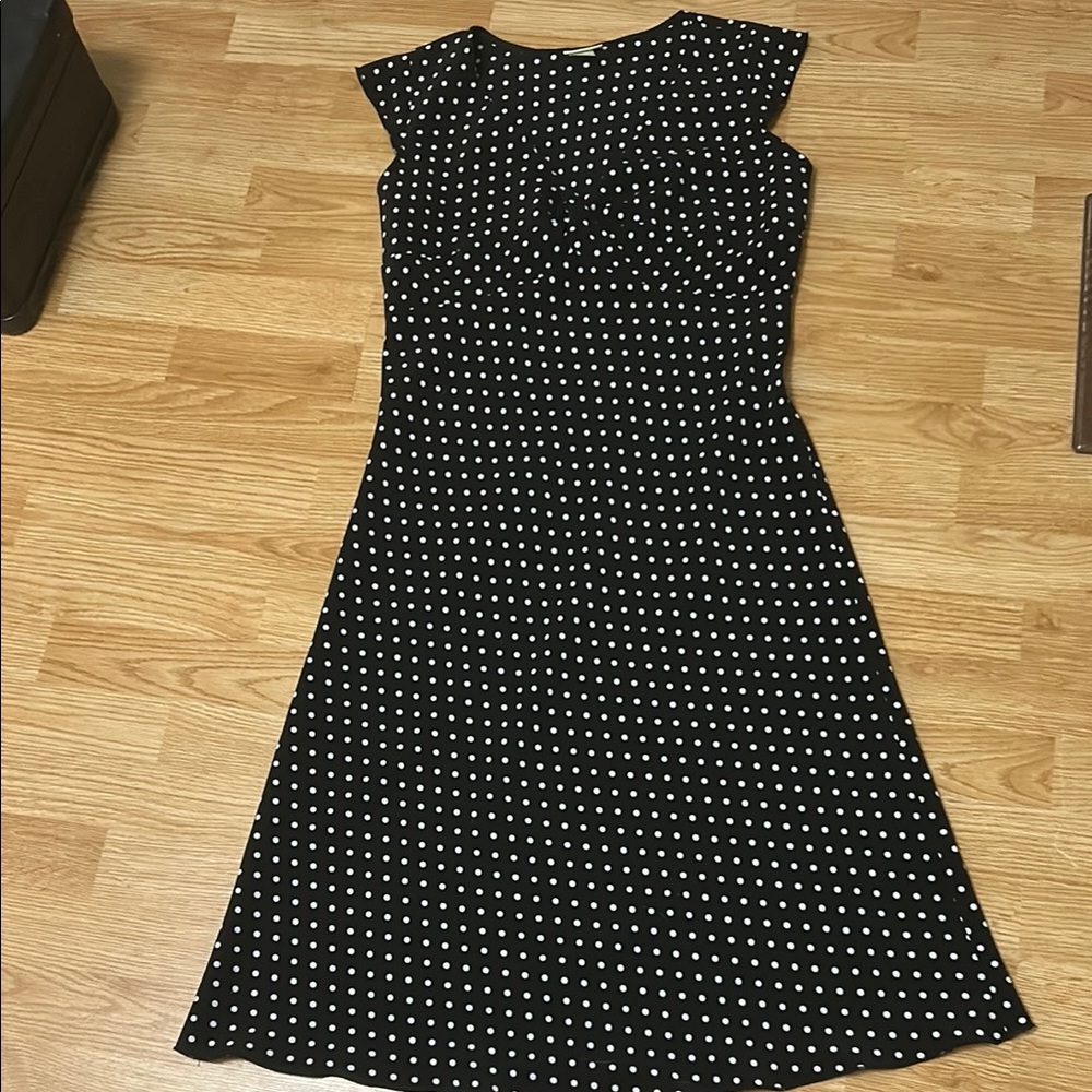 Elegant Black Polka Dot Dress